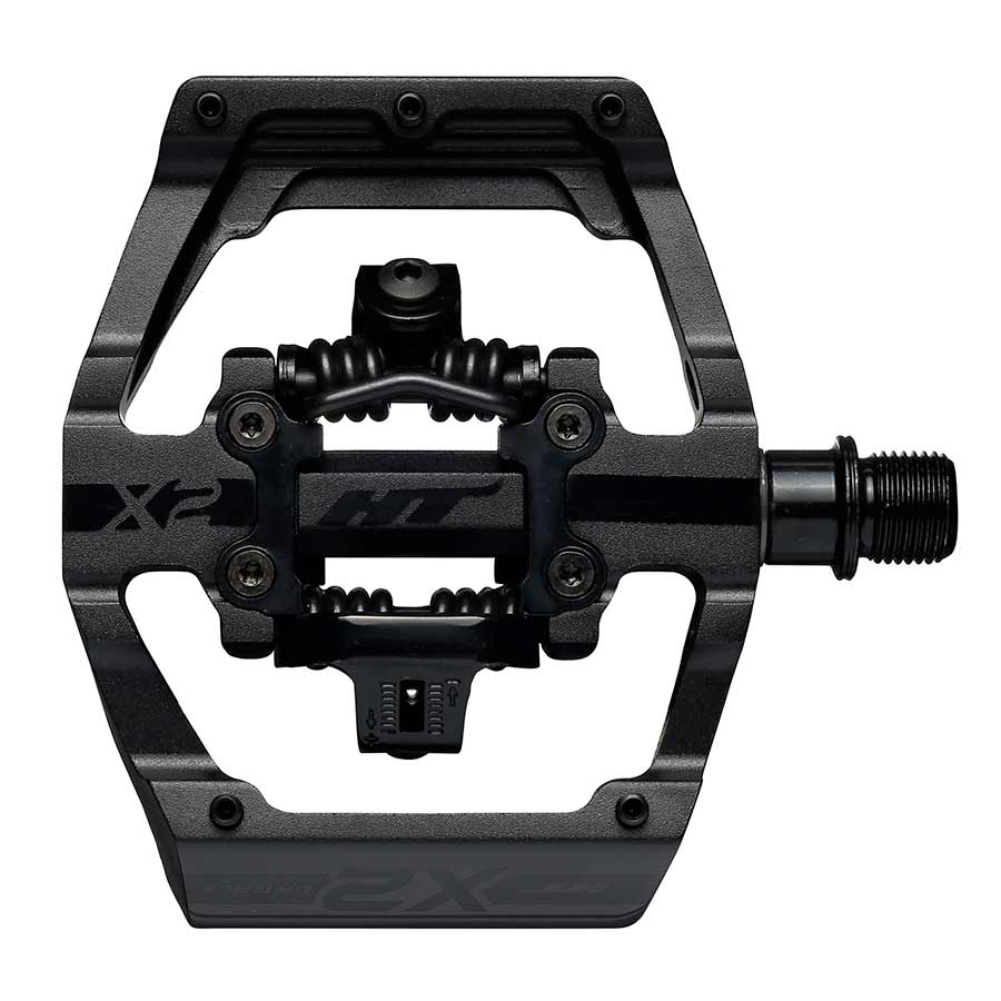 HT Components X2 DH Race Pedals Body: Aluminum Spindle: Cr-Mo 9/16 Stealth Black Pair