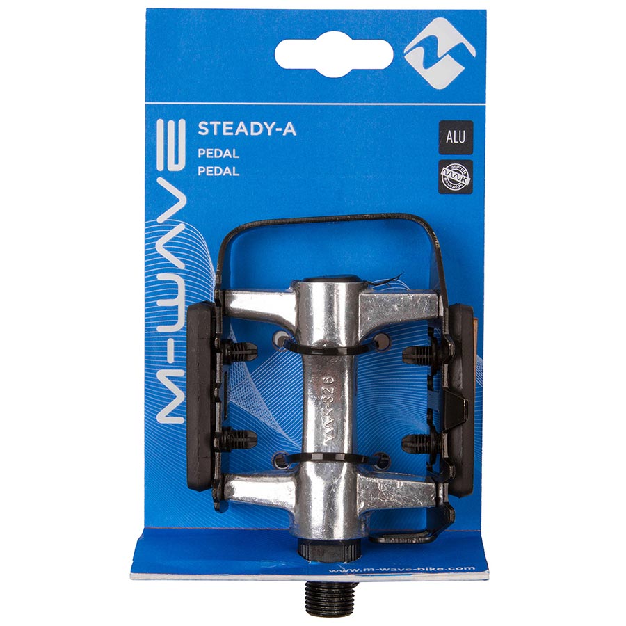 M-Wave Steady-A Platform Pedals Body: Aluminum Spindle: Steel 9/16 Black