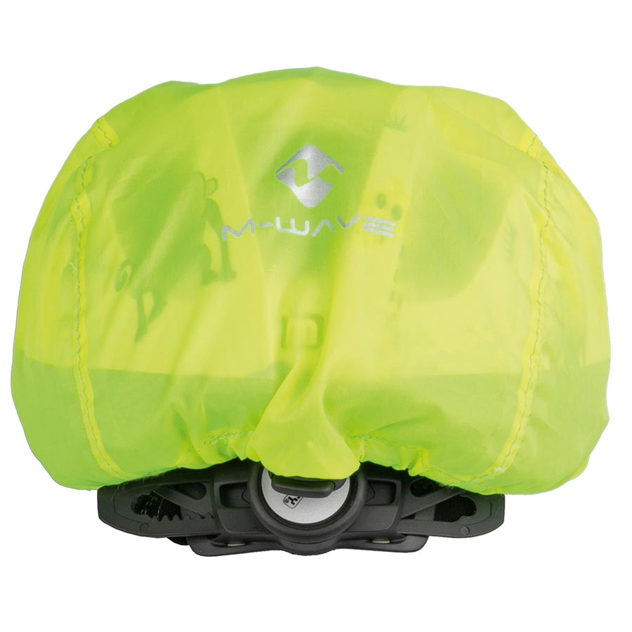 M-Wave Helmet Cover for Kids Water resistant Neon Yellow with reflective logos
