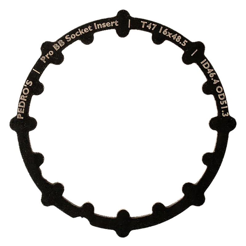 Pedros Pro BB Socket System Insert BB Adapter Tool Black 16-Notch 48.5mm 6460768 T47