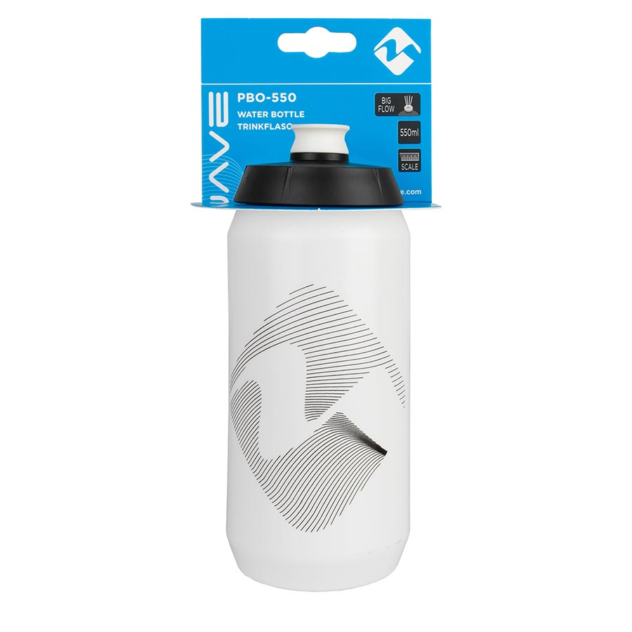 M-Wave PBO 550 Water Bottle 550ml / 19oz Black on White