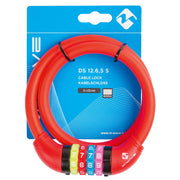 M-Wave DS 12.6 Cable lock Combination 12mm 12x650mm Red