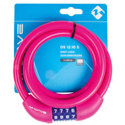 M-Wave DS 12.10 Cable lock Combination 12mm 12x1000mm Pink