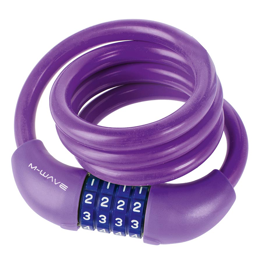 M-Wave DS 12.10 Cable lock Combination 12mm 12x1000mm Purple
