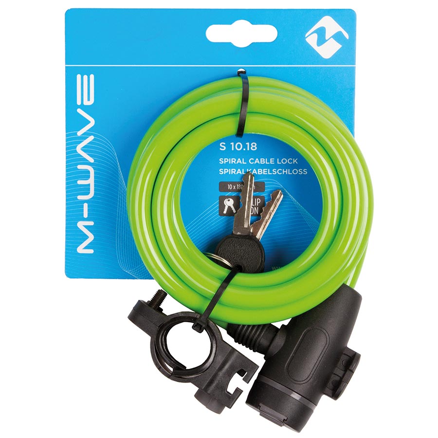 M-Wave S 10.18 Cable lock Key 10mm 10x1800mm Green