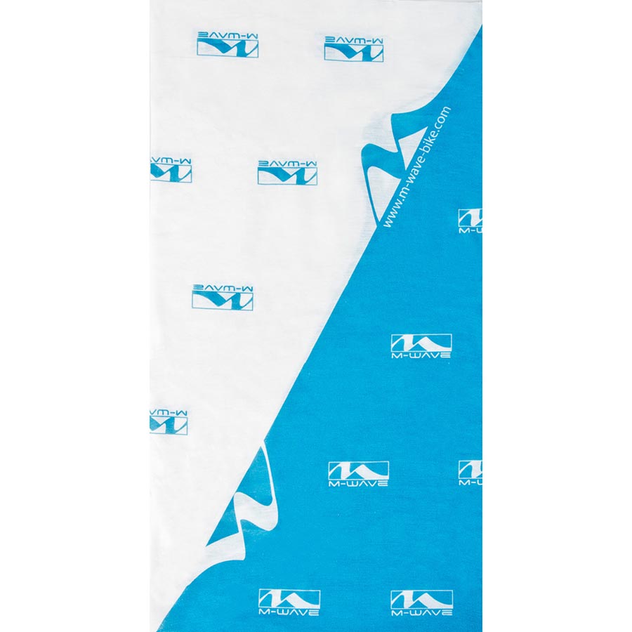 M-Wave Seamless Bandana Blue White M-Wave Logo