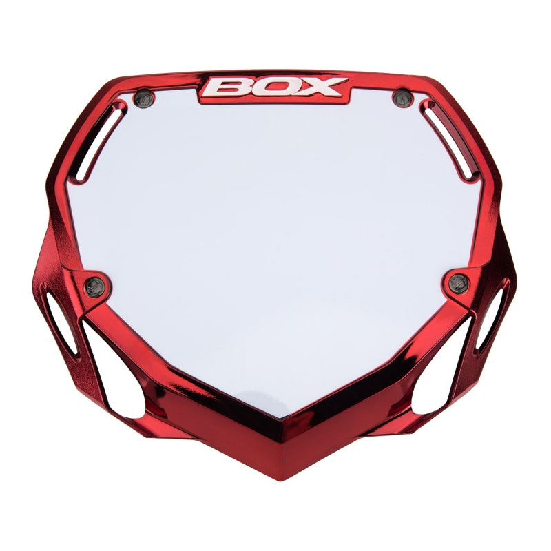 BOX Box Two Number Plate Red Chrome - Large