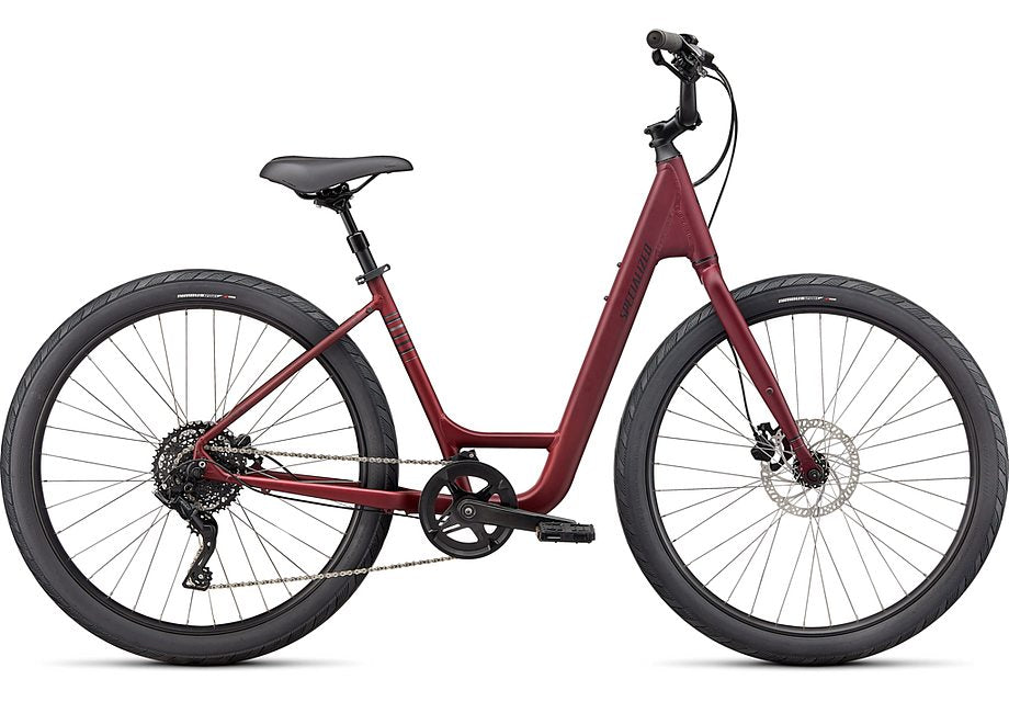 2023 Specialized Roll 3.0 Low Entry Bike Satin Maroon / Charcoal / Black Reflective S