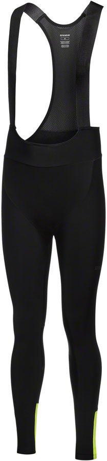 Gorewear Swiftride Thermo Bib Tights + - Black/Neon Yellow Mens Medium