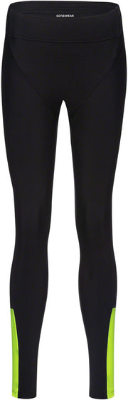 Gorewear Swiftride Thermo Tights - Black/Neon Yellow Womens Large