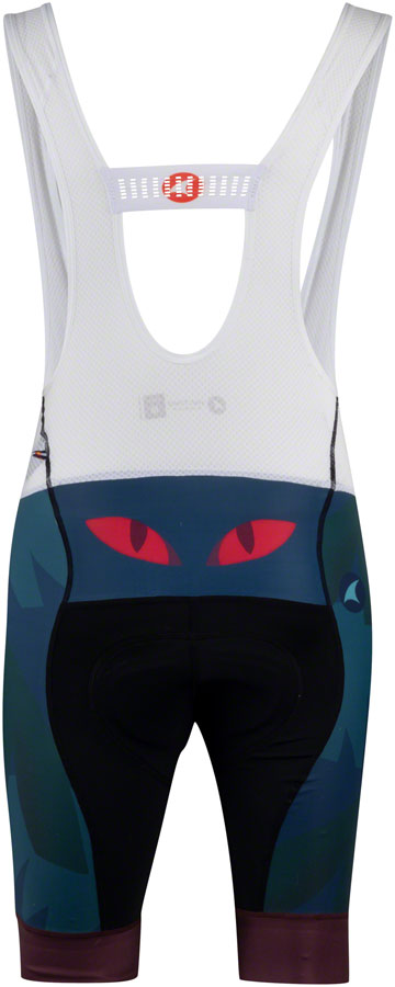 All-City Night Claw Mens Bib Short - BLK Dark Teal Spruce Green Mulberry Large