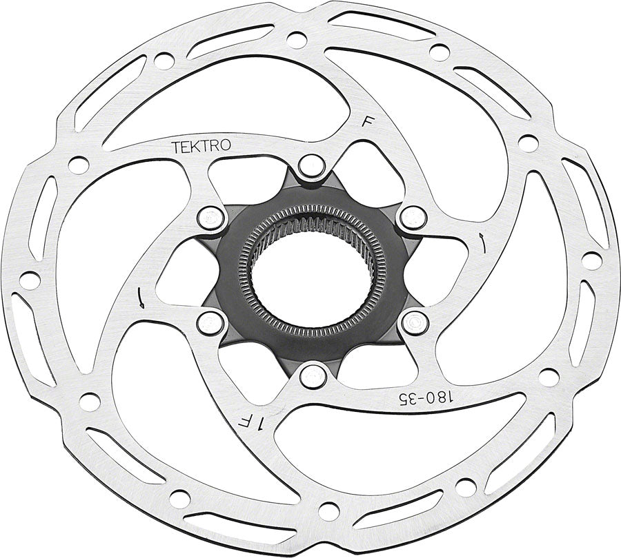 Tektro TR-35 Disc Brake Rotor - 180mm Center-Lock 1.8mm Thickness Silver