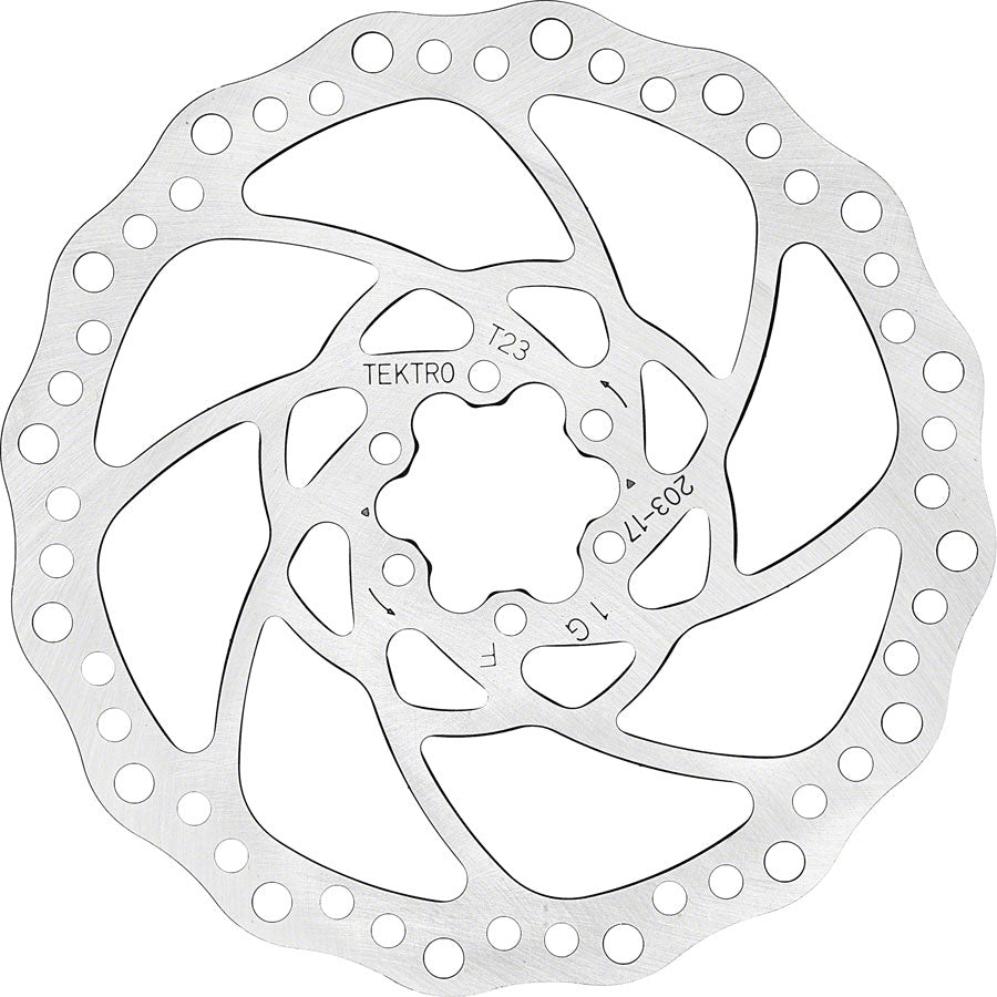 Tektro TR-17 Disc Brake Rotor - 203mm 6-Bolt 2.3mm Thickness Silver