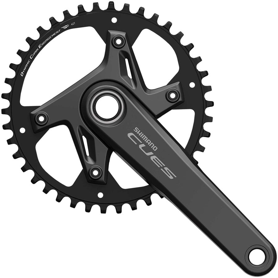 Shimano CUES FC-U6040-1 Crankset - 172.5mm 9/10/11-Speed 42t Asymmetric 110 BCD Hollowtech 2 Crankarms BLK