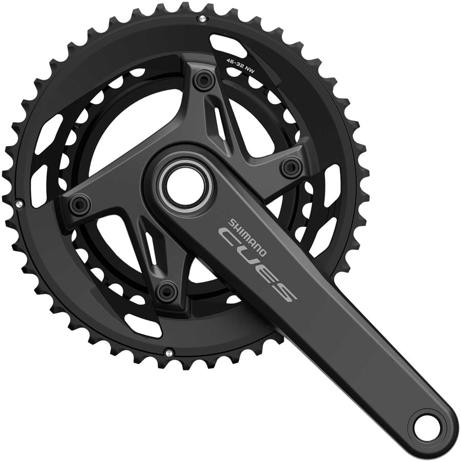 Shimano CUES FC-U6040-2 Crankset - 170mm 9/10-Speed 50/34t Asymmetric 110 BCD Hollowtech 2 Crankarms BLK