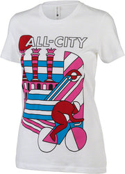 All-City Parthenon Party Womens T-Shirt - White Pink Red Blue Black Medium