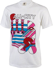 All-City Parthenon Party Mens T-Shirt - White Pink Red Blue Black Medium