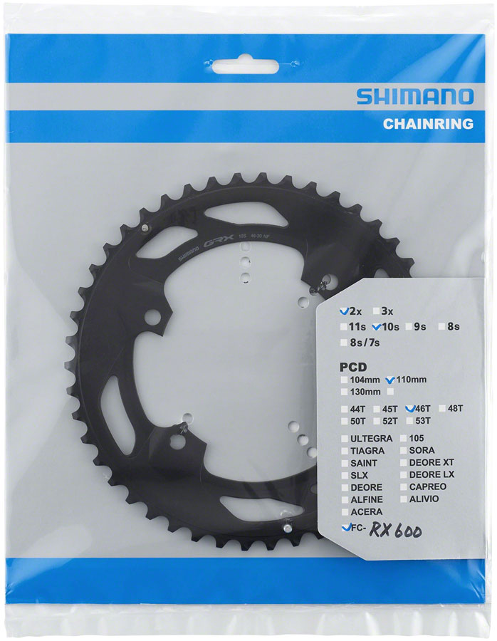 Shimano FC-RX600-10 Chainring - 46t 110 BCD For 2x10 Black