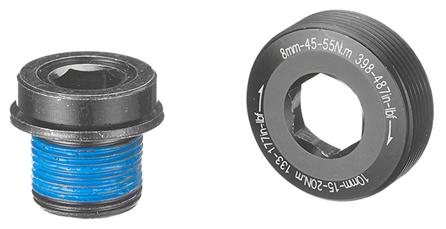 Samox ISIS Self-Extracting eBike Crank Spindle Bolt - M15x1mm 14mm Long M22x1mm Cap Left Hand Thread BLK