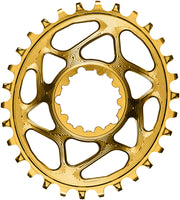 absoluteBLACK Oval Narrow-Wide Direct Mount Chainring - 30t SRAM 3-Bolt Direct Mount 3mm Offset Gold