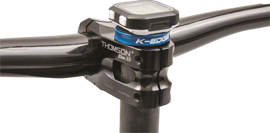 K-EDGE Gravity Stem Cap Mount for Garmin Quarter Turn Type Computers Blue