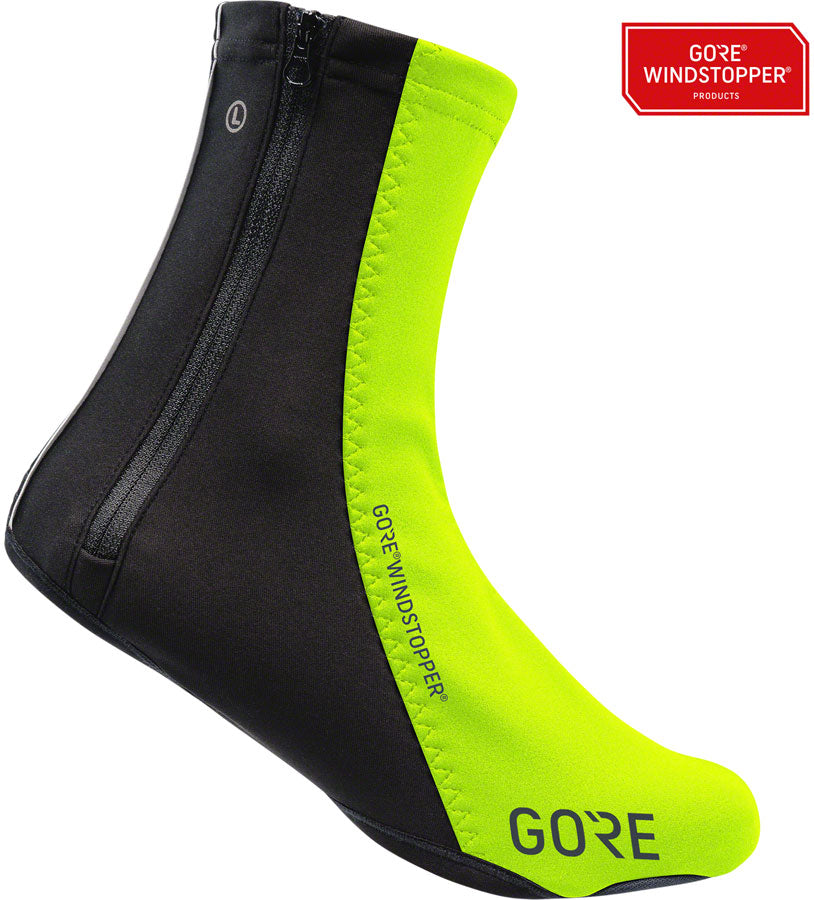 Gorewear C5 Windstopper Overshoes - Neon Yellow/Black Fits Shoe Sizes 4.5-6