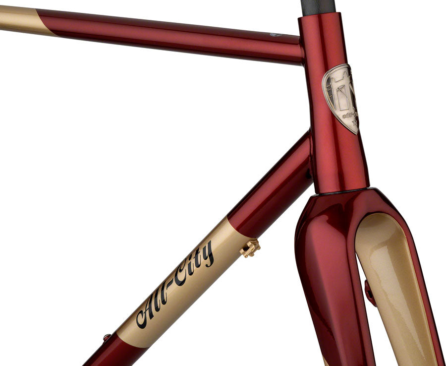 All-City Cosmic Stallion Frameset - 700c Steel Currant and Cream 55cm