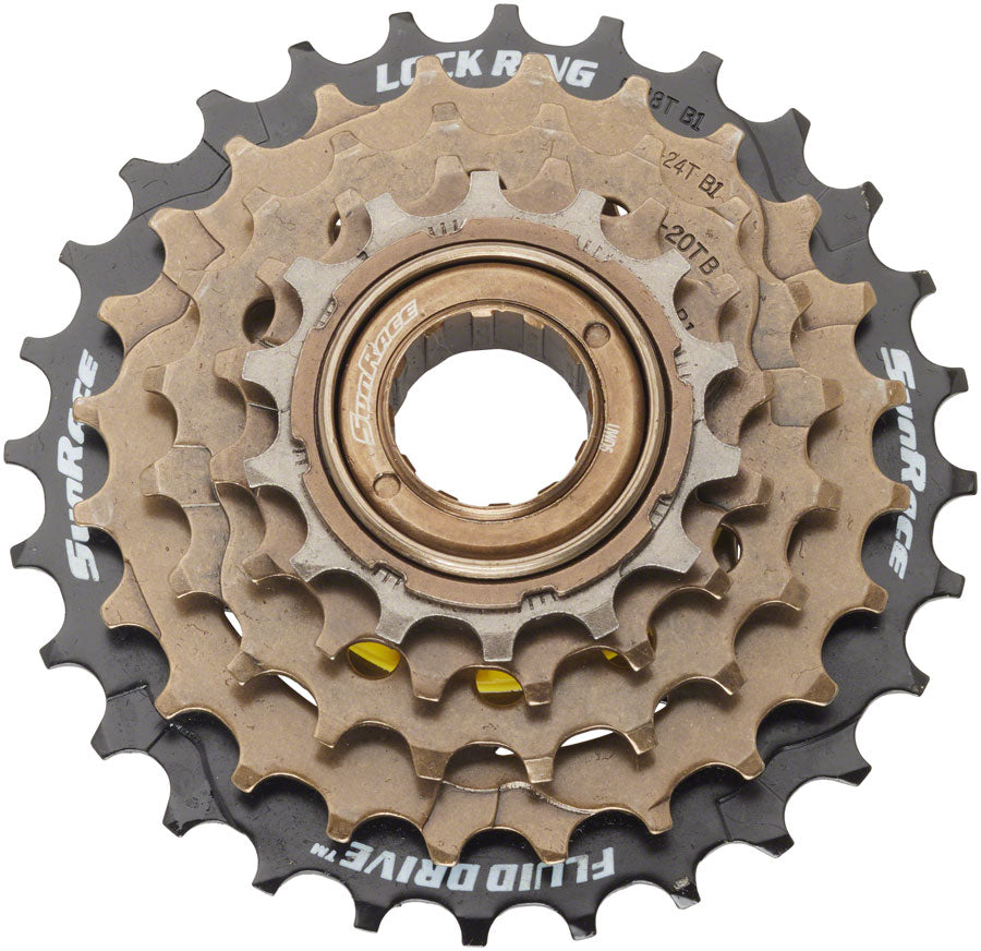 SunRace M2A 2S6 Freewheel - 5-Speed 14-28t Black/Brown