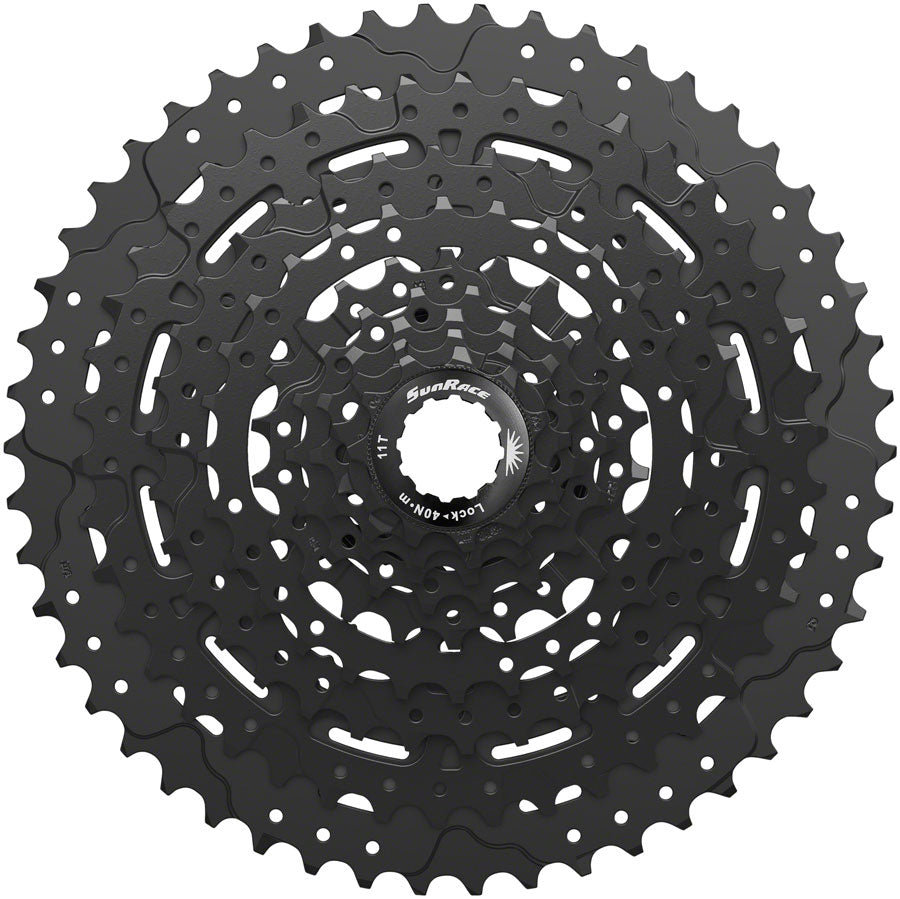 SunRace M993 Cassette - 9-Speed 11-50t Alloy Spider and Lockring ED Black