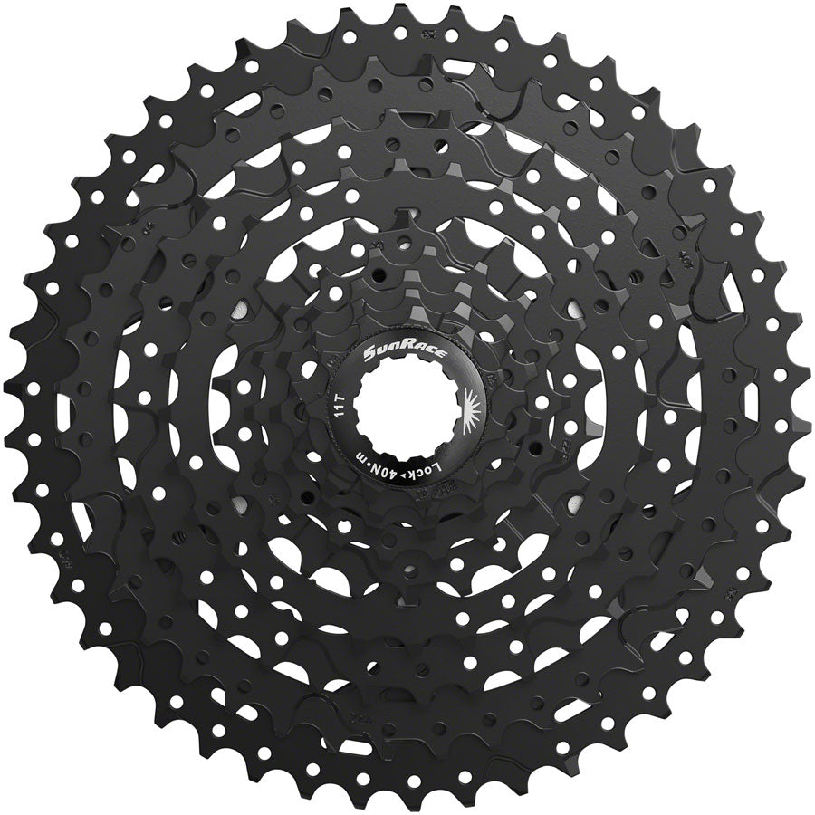 SunRace M993 Cassette - 9 Speed 11-46t Alloy Spider and Lockring ED Black