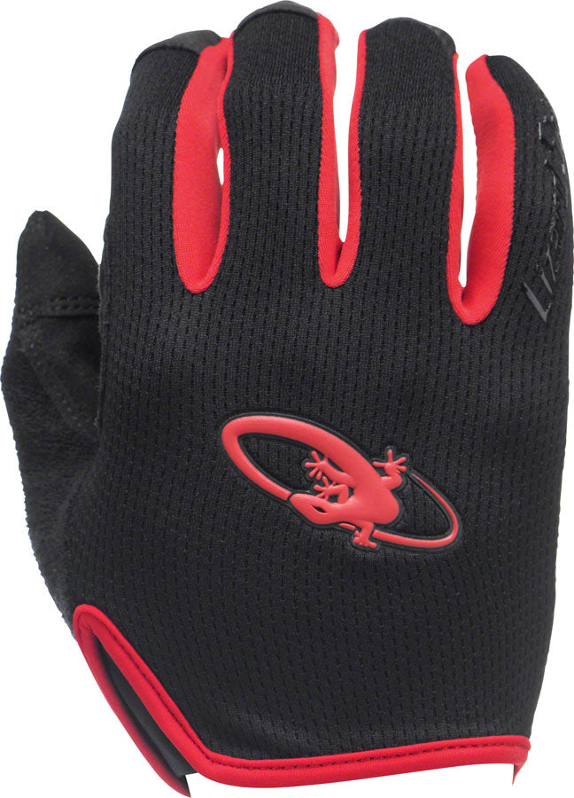 Lizard Skins Monitor AM Gloves - Jet Black/Crimson Full Finger Medium