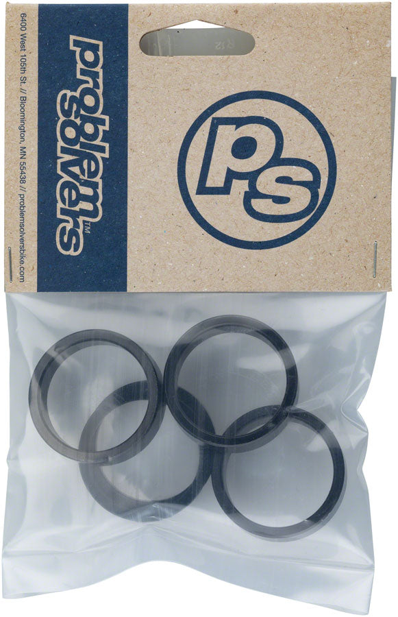 Problem Solvers Headset Stack Spacer - 28.6 3mm 1 5mm 1 10mm 3 Aluminum BLK Assorted 5 Piece Kit