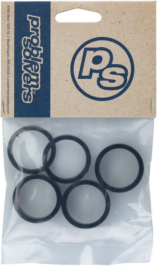 Problem Solvers Headset Stack Spacer - 25.4 3mm 1 5mm 1 10mm 3 Aluminum BLK Assorted 5 Piece Kit