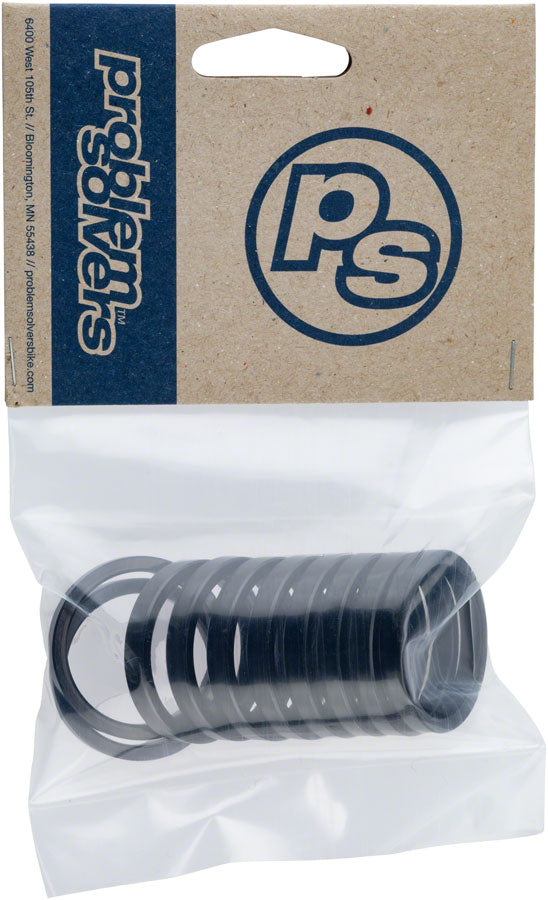 Problem Solvers Headset Stack Spacer - 28.6 5mm Aluminum Black Bag of 10
