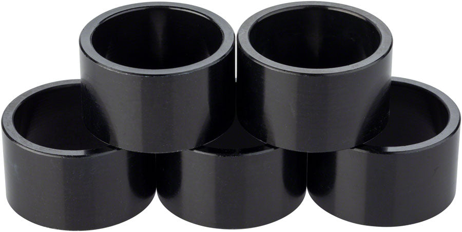 Problem Solvers Headset Stack Spacer - 28.6 20mm Aluminum Black Bag of 5
