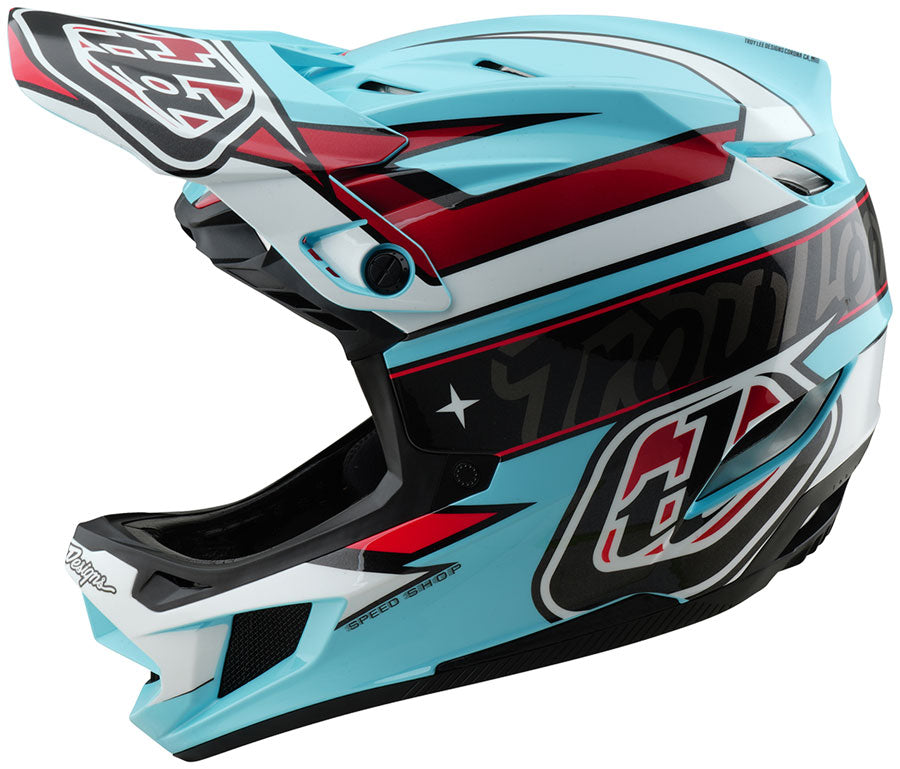 Troy Lee Designs D4 Polyacrylite Helmet – Linear Blue X-Small