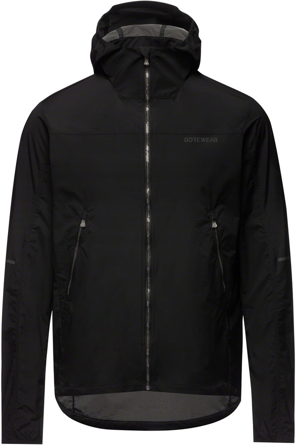 Gorewear Fernflow Hooded Windbreaker - Black Mens Medium