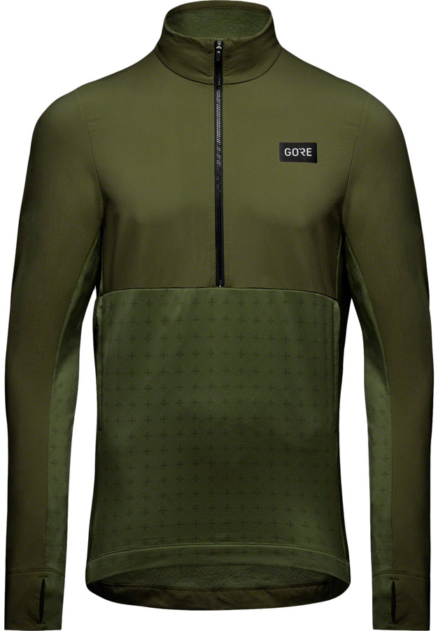 Gorewear Trail KPR Hybrid 1/2-Zip Jersey - Utility Green Mens Large