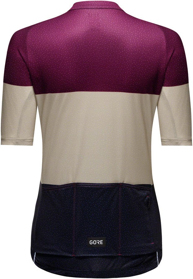 Gorewear Spirit Stripes Jersey - Purple/Beige Womens Medium 8/10