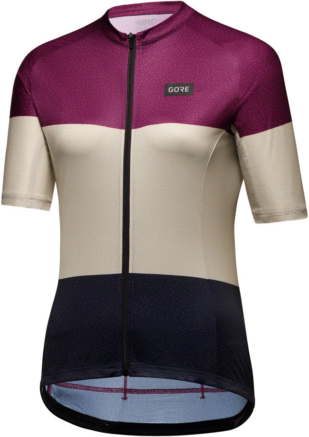 Gorewear Spirit Stripes Jersey - Purple/Beige Womens Large 12/14