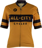 All-City Classic Logowear Womens Jersey - Mustard Brown Black Medium