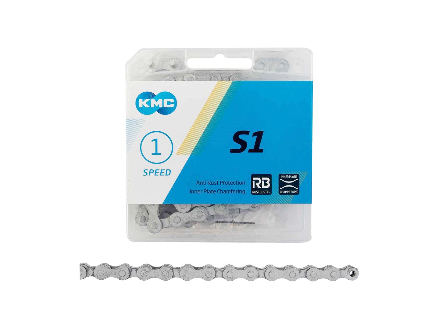 KMC S1 RB Rustbuster Chain - Single Speed 1/2" x 1/8" 112 Links Silver