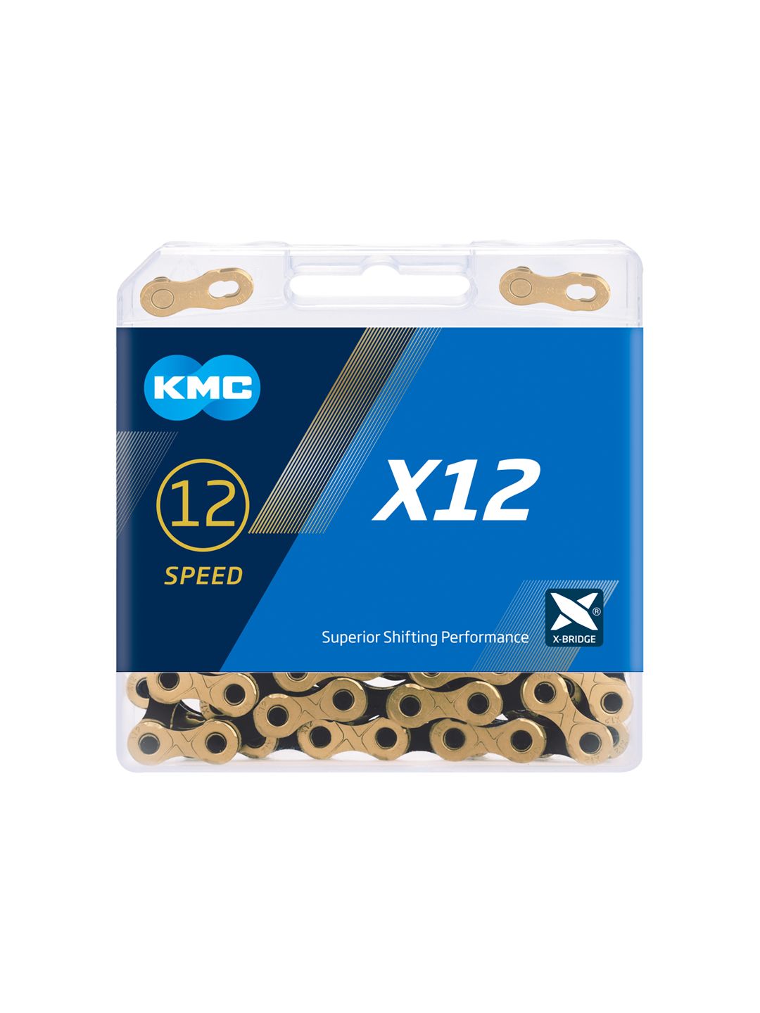 KMC X12 Chain - 12-Speed 126 Links Gold/Black