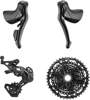 microSHIFT Sword BLK 1x9-Speed Groupset - Includes Brake/Shifters Rear Derailleur Medium Cage 11-42t Cassette