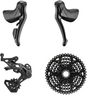 microSHIFT Sword BLK 1x9-Speed Groupset - Includes Brake/Shifters Rear Derailleur Medium Cage 11-46t Cassette
