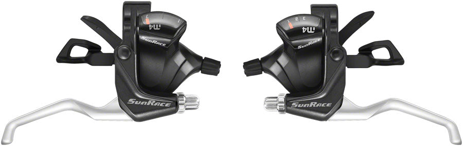 SunRace M406 ST Trigger Brake/Shift Lever Set - 3x7-Speed For V-Brakes BLK/Silver