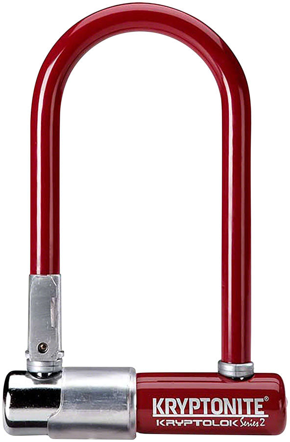 Kryptonite Krypto Series 2 Mini-7 U-Lock - 3.25 x 7" Keyed Maroon Includes bracket