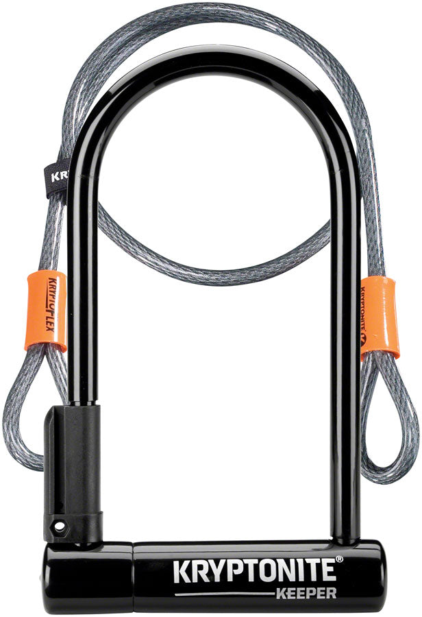 Kryptonite Keeper U-Lock - 4 x 8" Keyed Black Includes 4' cable and bracket