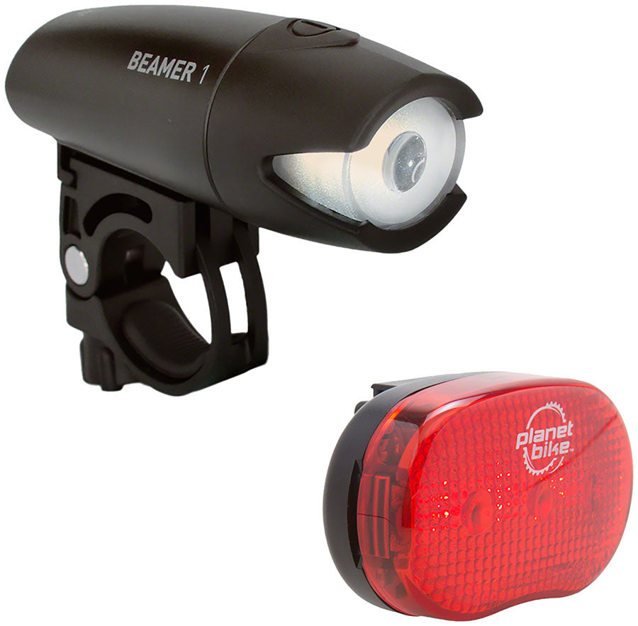 Planet Bike Beamer 1/Blinky 3 Headlight/Taillight Set - Black