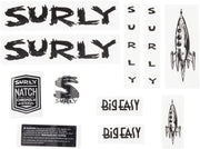 Surly Big Easy Frame Decal Set - Black with Rocket